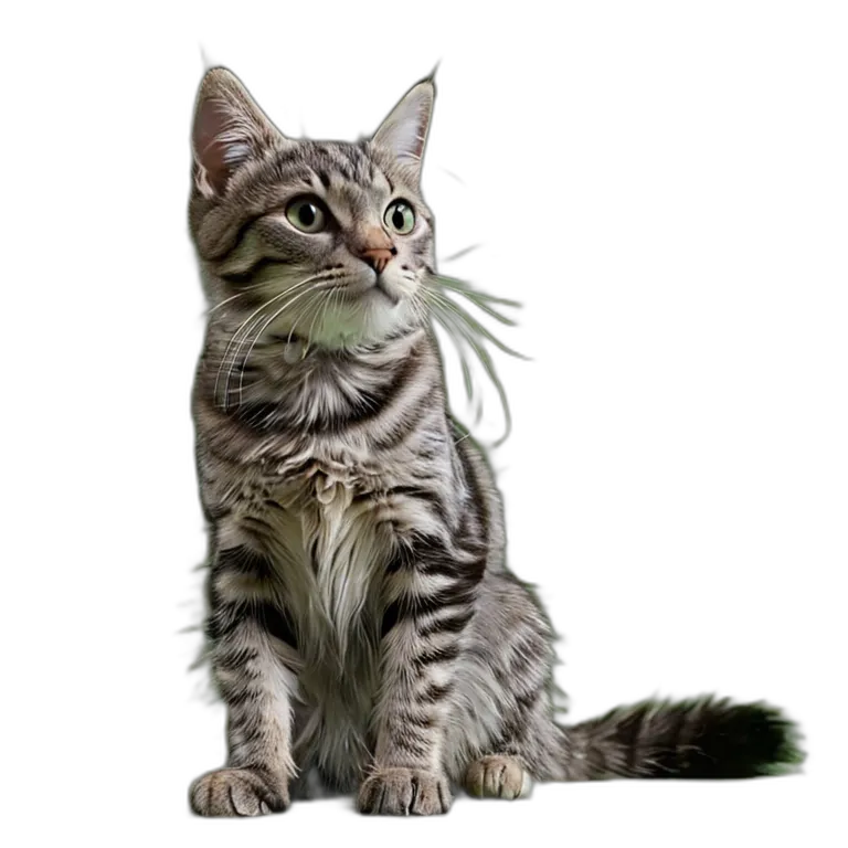 動物 猫 ブルータビー猫 透過 PNG 画像 フリー素材 #4004