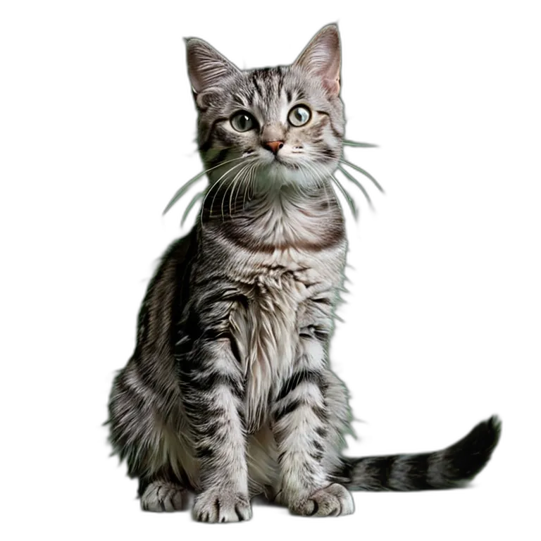 動物 猫 ブルータビー猫 透過 PNG 画像 フリー素材 #4007