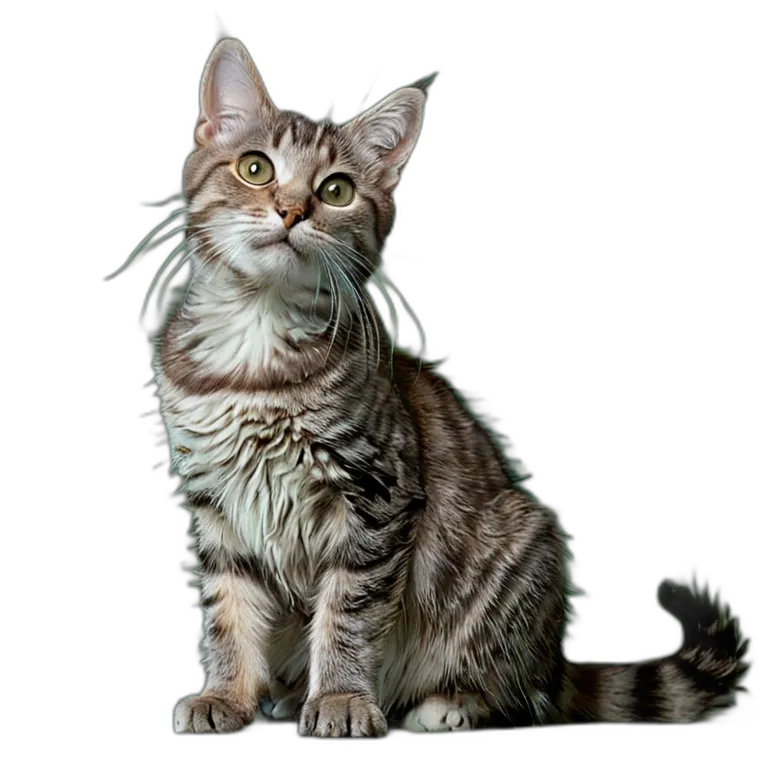 動物 猫 ブルータビー猫 透過 PNG 画像 フリー素材 #4008