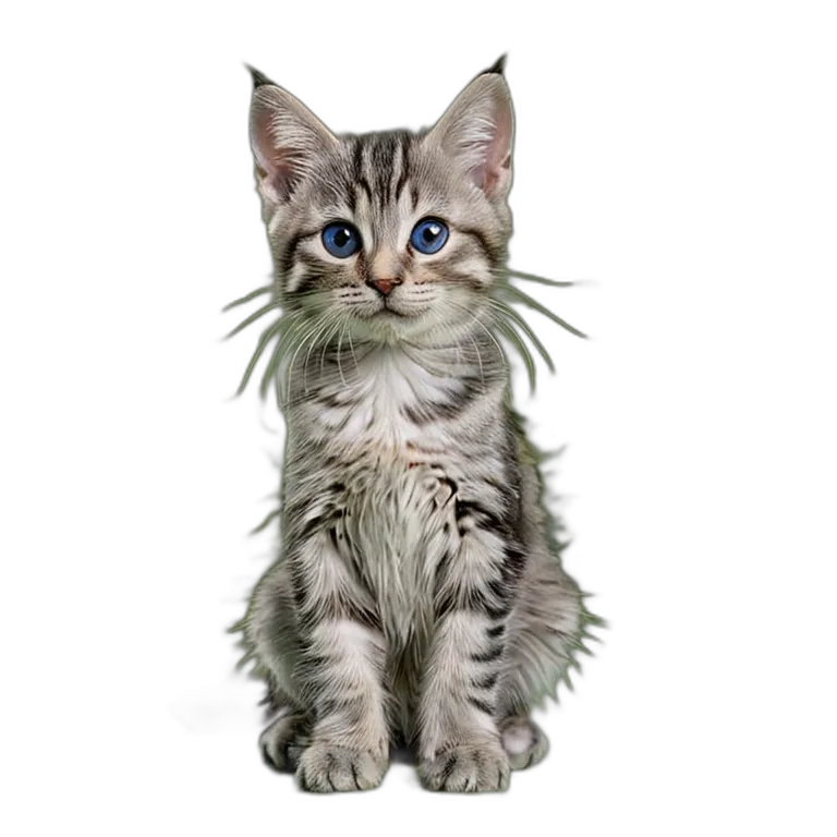 動物 猫 ブルータビー猫 透過 PNG 画像 フリー素材 #4010