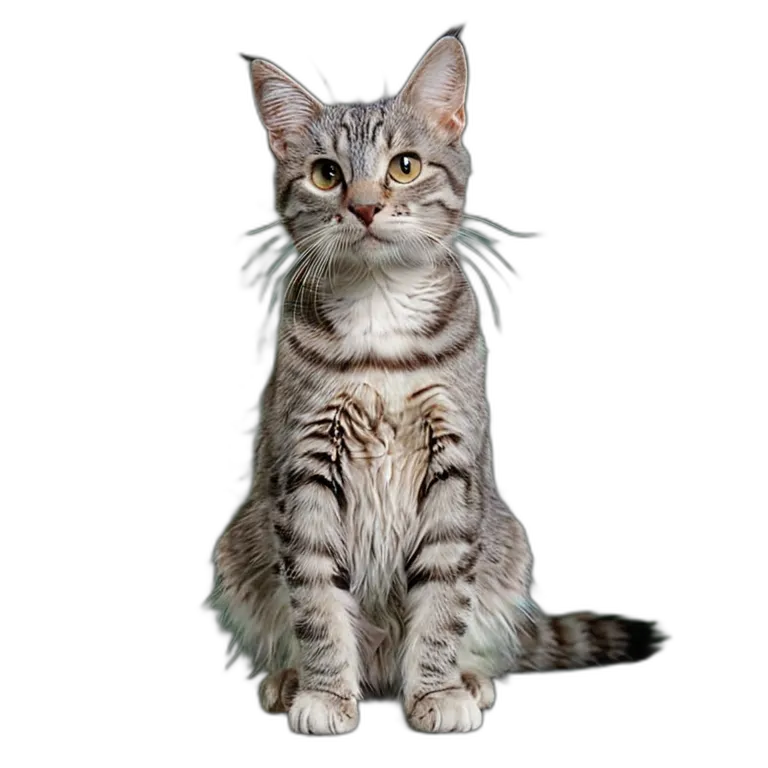 動物 猫 ブルータビー猫 透過 PNG 画像 フリー素材 #4011