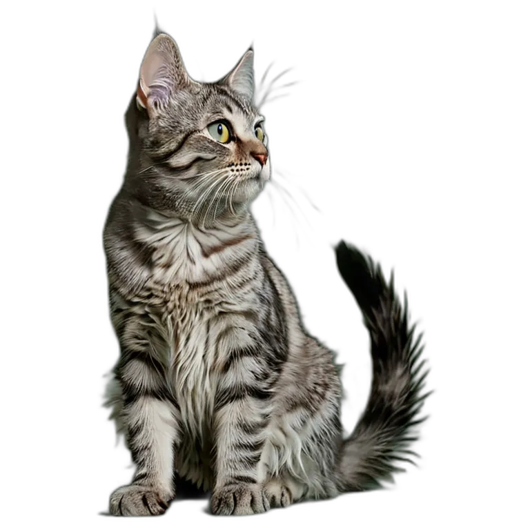 動物 猫 ブルータビー猫 透過 PNG 画像 フリー素材 #4013