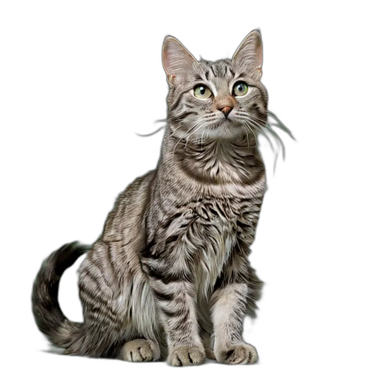 動物 猫 ブルータビー猫 透過 PNG 画像 フリー素材 #4014