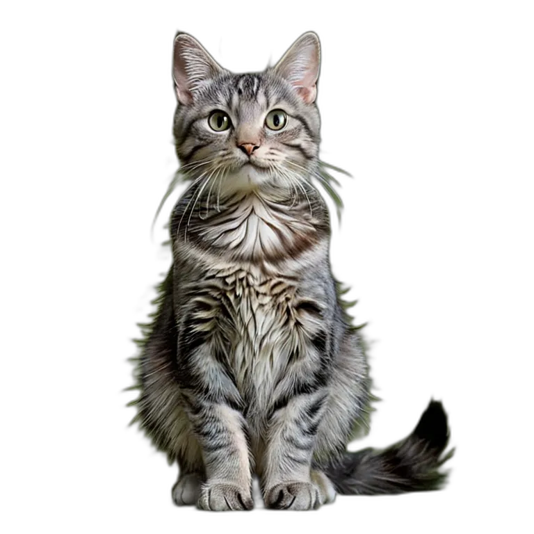 動物 猫 ブルータビー猫 透過 PNG 画像 フリー素材 #4015