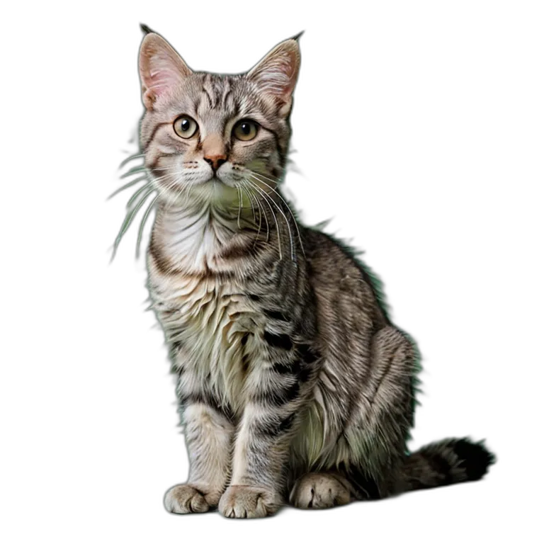 動物 猫 ブルータビー猫 透過 PNG 画像 フリー素材 #4016