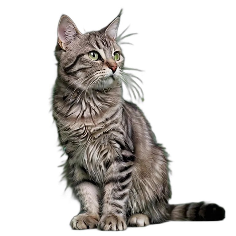 動物 猫 ブルータビー猫 透過 PNG 画像 フリー素材 #4018