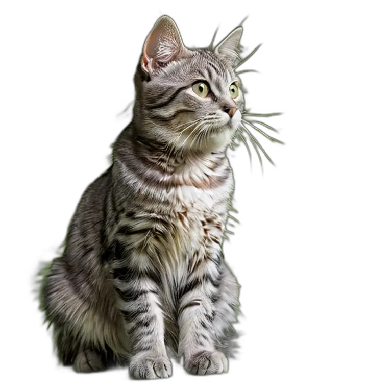 動物 猫 ブルータビー猫 透過 PNG 画像 フリー素材 #4019