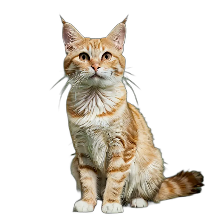 動物 猫 クリーム色のトラ猫 透過 PNG 画像 フリー素材 #3981