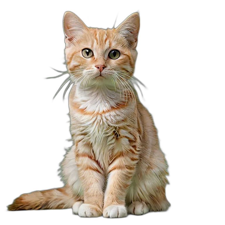 動物 猫 クリーム色のトラ猫 透過 PNG 画像 フリー素材 #3982