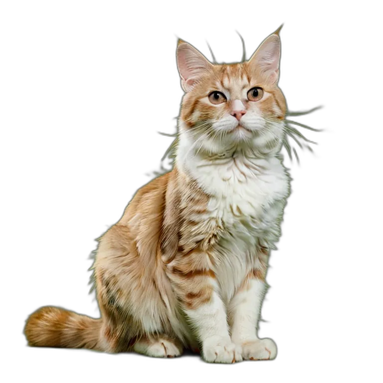 動物 猫 クリーム色のトラ猫 透過 PNG 画像 フリー素材 #3984