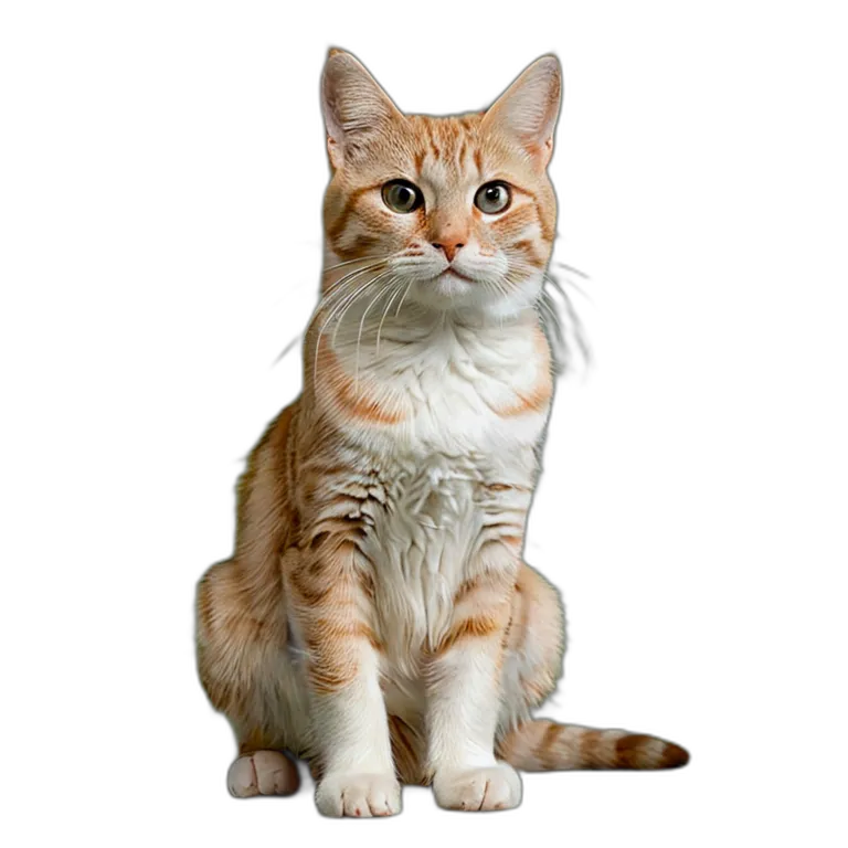 動物 猫 クリーム色のトラ猫 透過 PNG 画像 フリー素材 #3986