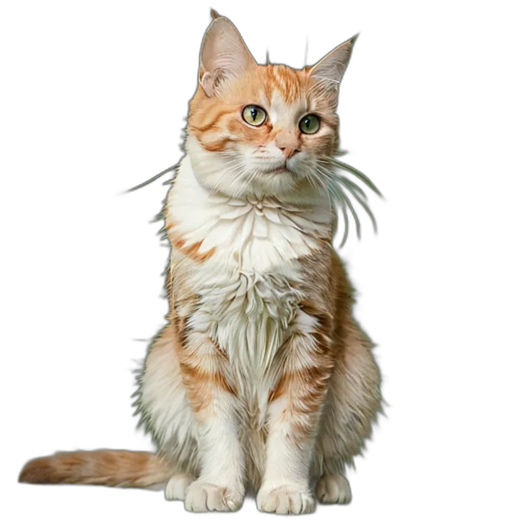 動物 猫 クリーム色のトラ猫 透過 PNG 画像 フリー素材 #3987