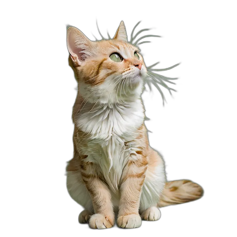 動物 猫 クリーム色のトラ猫 透過 PNG 画像 フリー素材 #3989