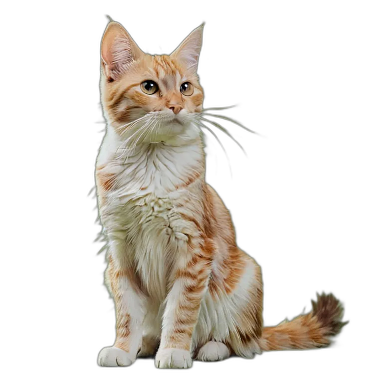 動物 猫 クリーム色のトラ猫 透過 PNG 画像 フリー素材 #3991