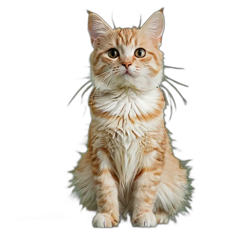 動物 猫 クリーム色のトラ猫 透過 PNG 画像 フリー素材 #3992