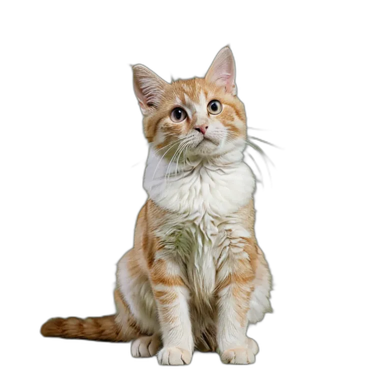 動物 猫 クリーム色のトラ猫 透過 PNG 画像 フリー素材 #3993