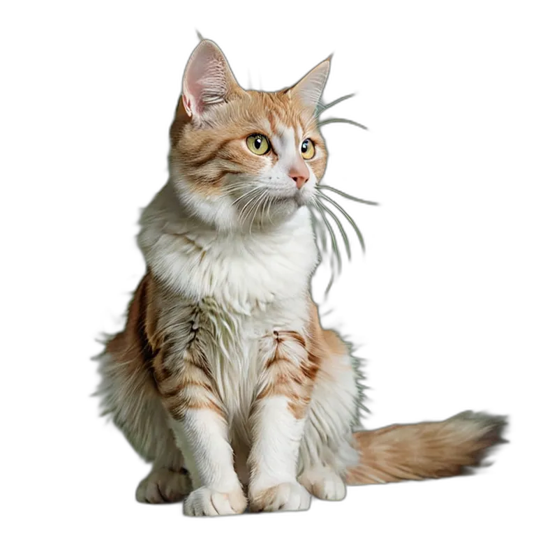 動物 猫 クリーム色のトラ猫 透過 PNG 画像 フリー素材 #3994