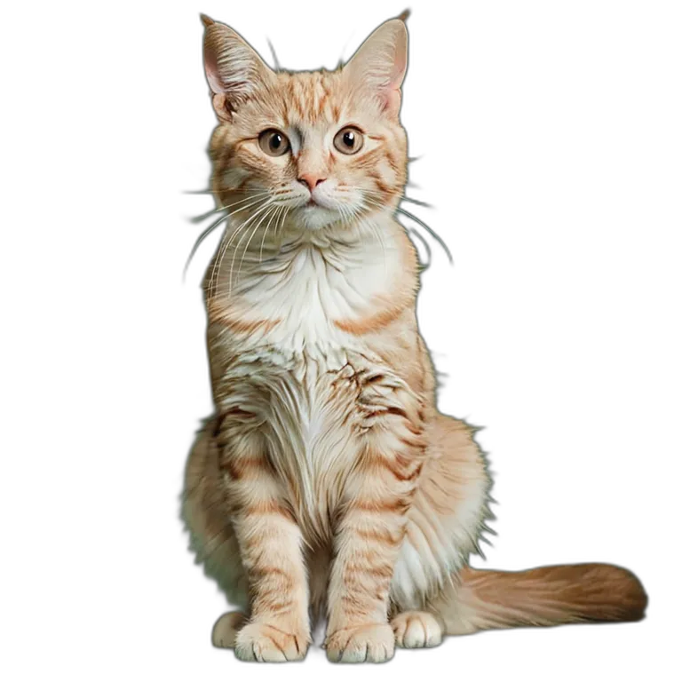 動物 猫 クリーム色のトラ猫 透過 PNG 画像 フリー素材 #3995