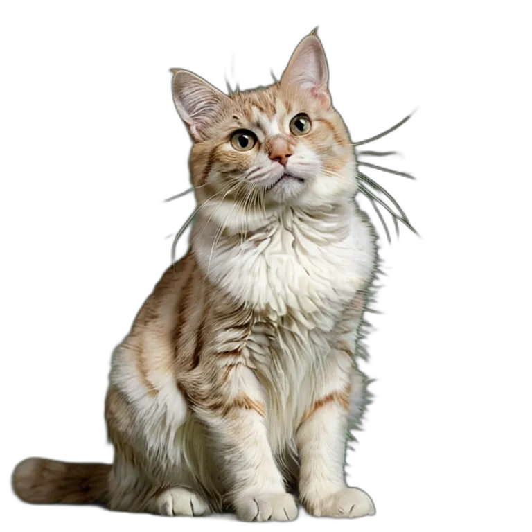 動物 猫 クリーム色のトラ猫 透過 PNG 画像 フリー素材 #3996