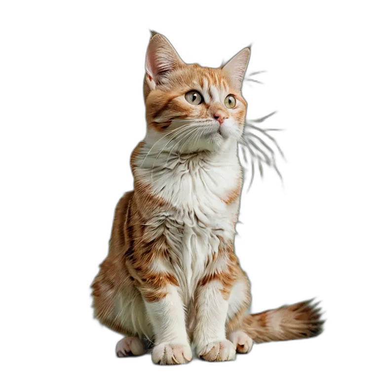 動物 猫 クリーム色のトラ猫 透過 PNG 画像 フリー素材 #3997