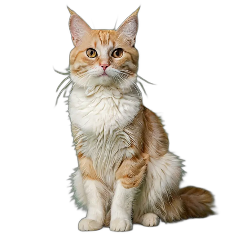 動物 猫 クリーム色のトラ猫 透過 PNG 画像 フリー素材 #3998