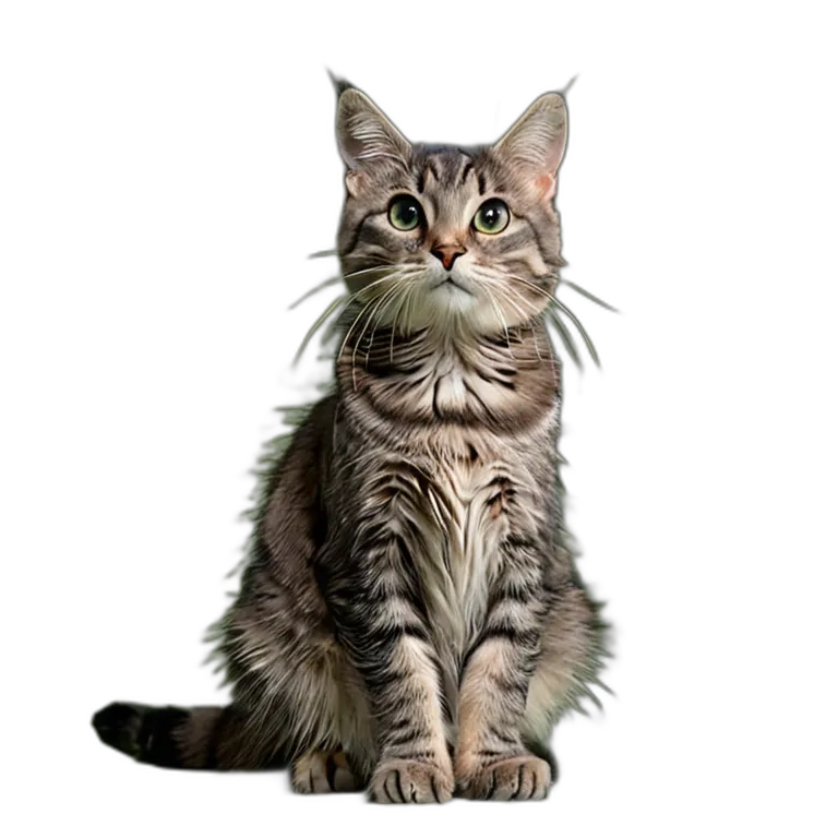 動物 猫 灰色のぶち猫 透過 PNG 画像 フリー素材 #3969