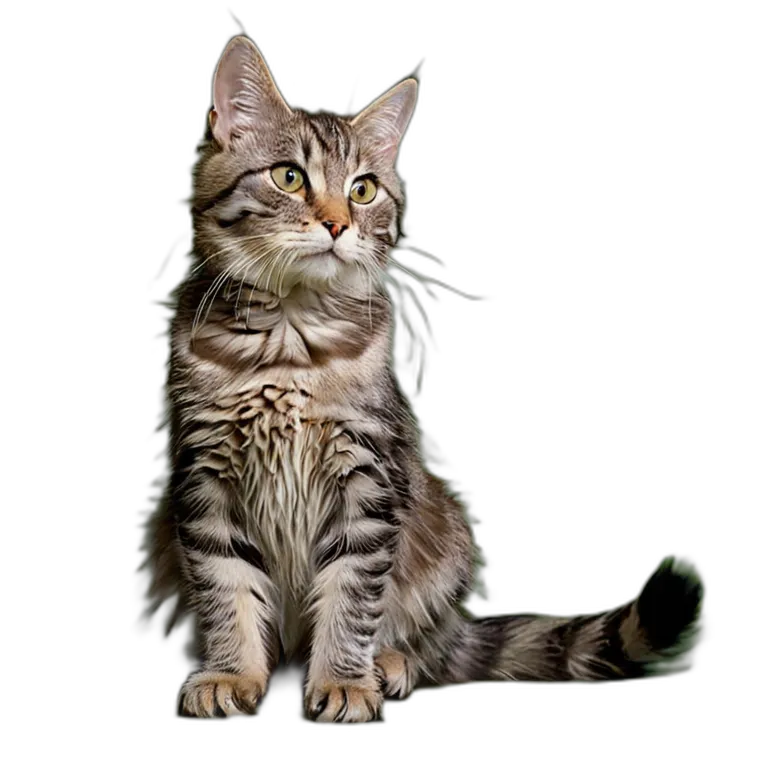 動物 猫 灰色のぶち猫 透過 PNG 画像 フリー素材 #3976