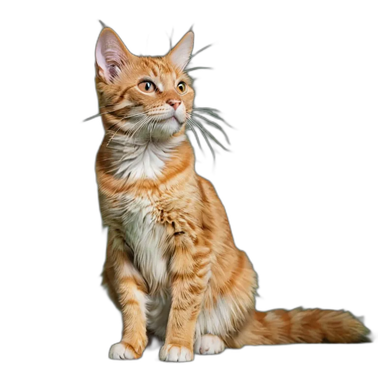 動物 猫 オレンジ色のぶち猫 透過 PNG 画像 フリー素材 #3943