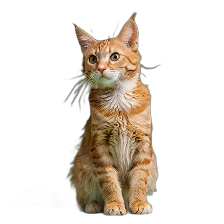 動物 猫 オレンジ色のぶち猫 透過 PNG 画像 フリー素材 #3950