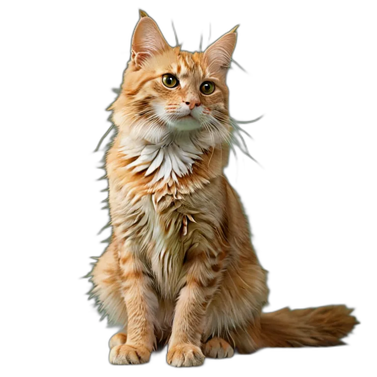 動物 猫 オレンジ色のぶち猫 透過 PNG 画像 フリー素材 #3951