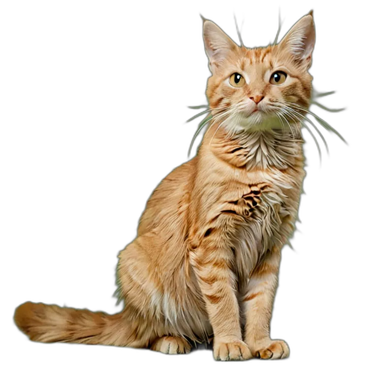 動物 猫 オレンジ色のぶち猫 透過 PNG 画像 フリー素材 #3954