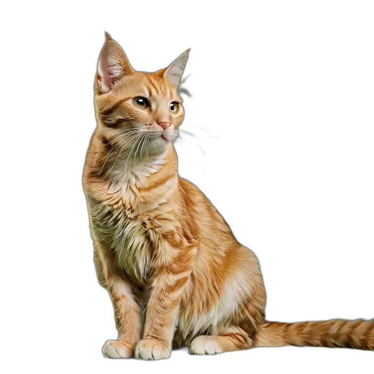 動物 猫 オレンジ色のぶち猫 透過 PNG 画像 フリー素材 #3959