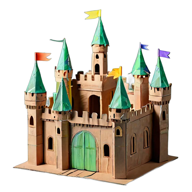 建物 城 子供用段ボール箱城 透過 PNG 画像 フリー素材 #29440