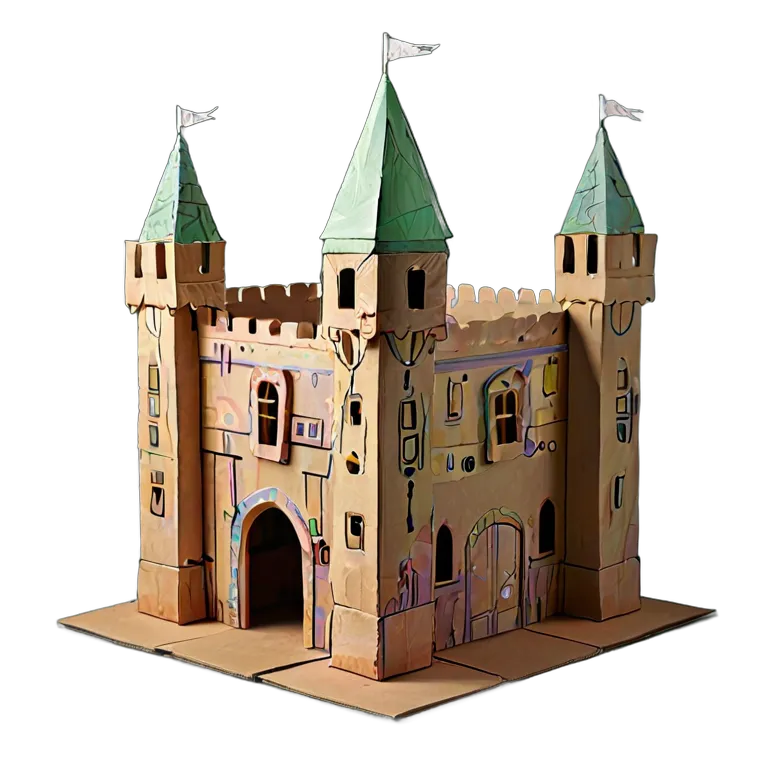 建物 城 子供用段ボール箱城 透過 PNG 画像 フリー素材 #29441