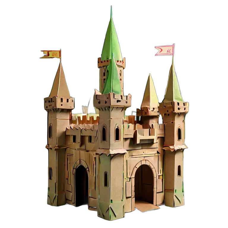 建物 城 子供用段ボール箱城 透過 PNG 画像 フリー素材 #29443