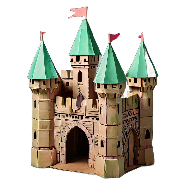 建物 城 子供用段ボール箱城 透過 PNG 画像 フリー素材 #29444