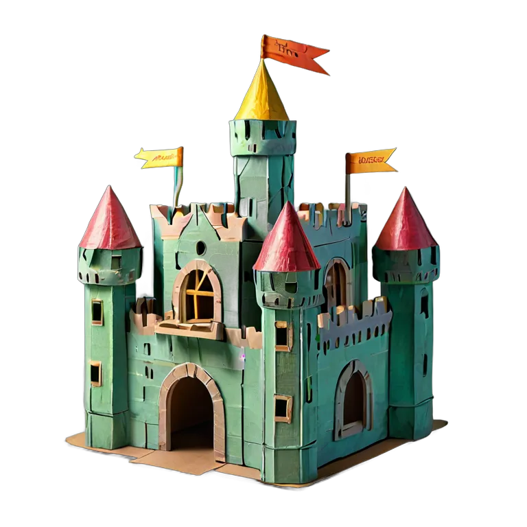 建物 城 子供用段ボール箱城 透過 PNG 画像 フリー素材 #29445