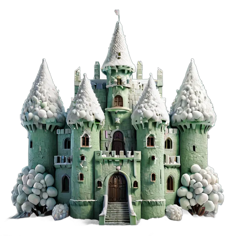 建物 城 巨大な雪玉でできた城 透過 PNG 画像 フリー素材 #29513