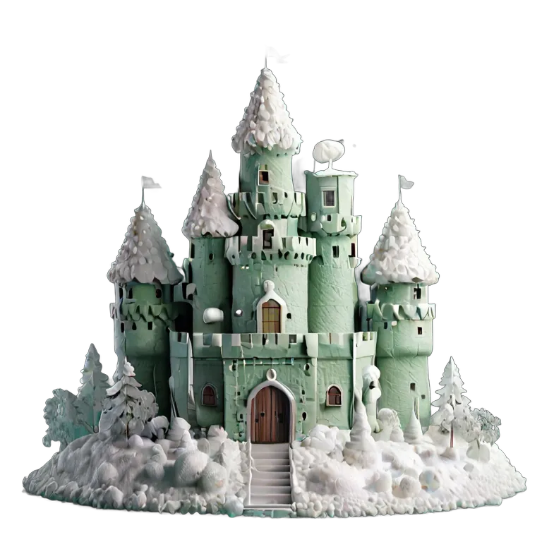 建物 城 巨大な雪玉でできた城 透過 PNG 画像 フリー素材 #29514