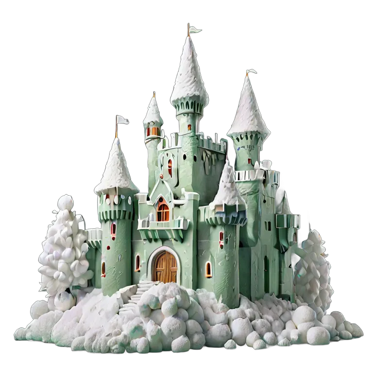 建物 城 巨大な雪玉でできた城 透過 PNG 画像 フリー素材 #29516