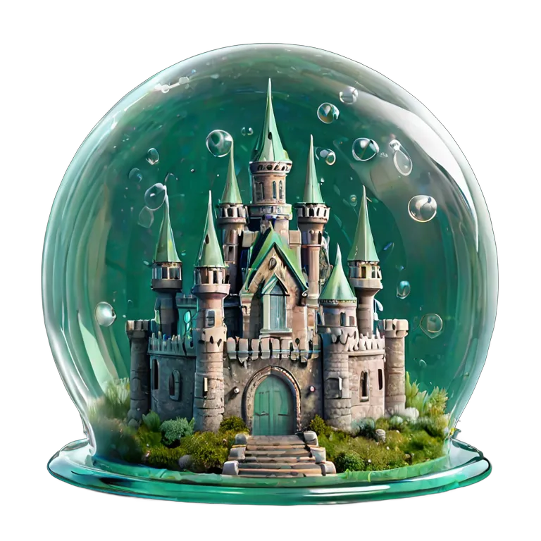 建物 城 泡のあるガラスドームの城 透過 PNG 画像 フリー素材 #29496