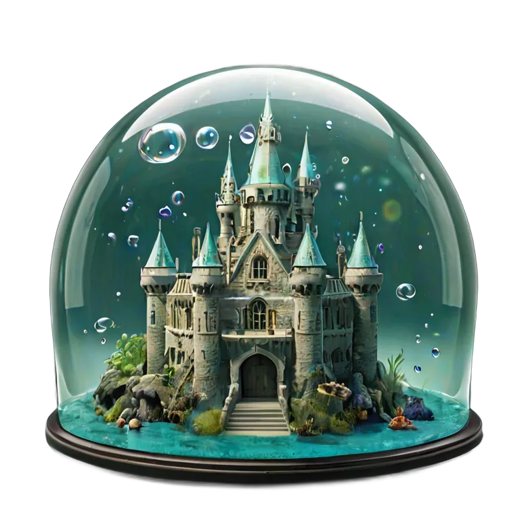 建物 城 泡のあるガラスドームの城 透過 PNG 画像 フリー素材 #29498