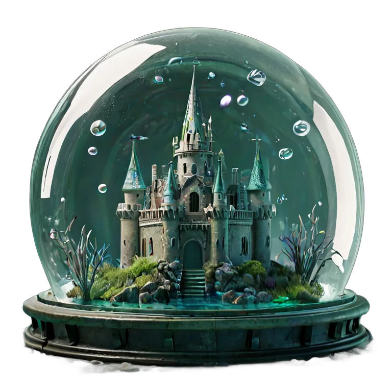 建物 城 泡のあるガラスドームの城 透過 PNG 画像 フリー素材 #29499