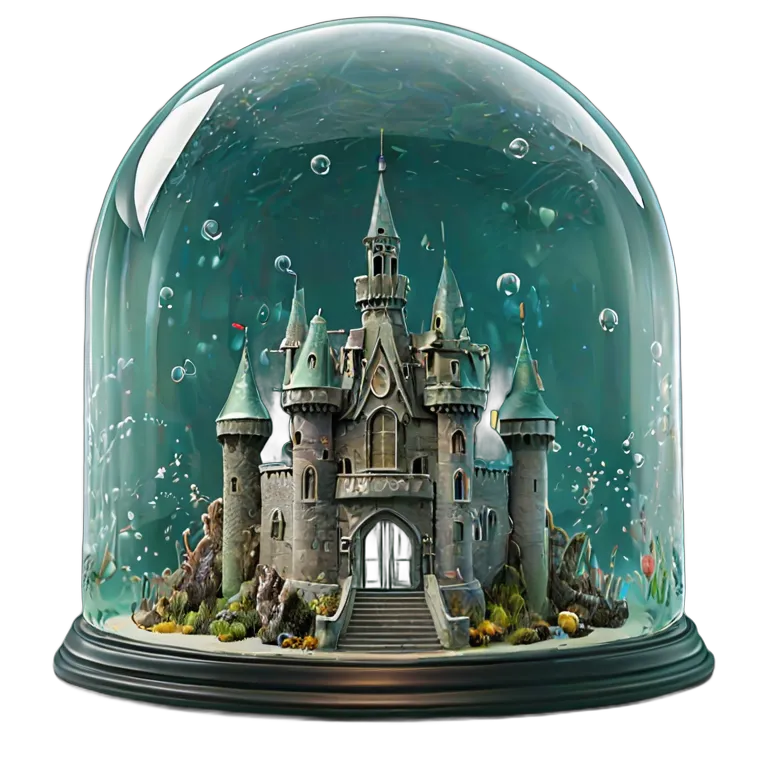 建物 城 泡のあるガラスドームの城 透過 PNG 画像 フリー素材 #29501