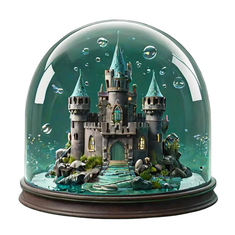 建物 城 泡のあるガラスドームの城 透過 PNG 画像 フリー素材 #29502