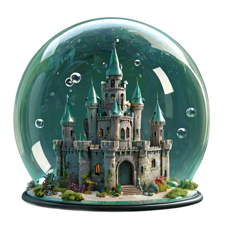 建物 城 泡のあるガラスドームの城 透過 PNG 画像 フリー素材 #29503