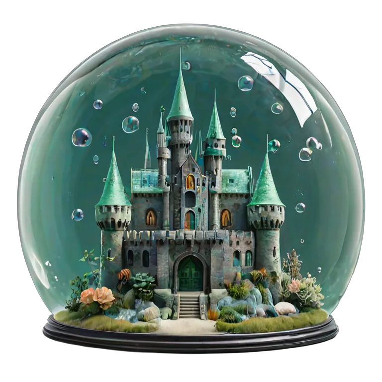 建物 城 泡のあるガラスドームの城 透過 PNG 画像 フリー素材 #29504