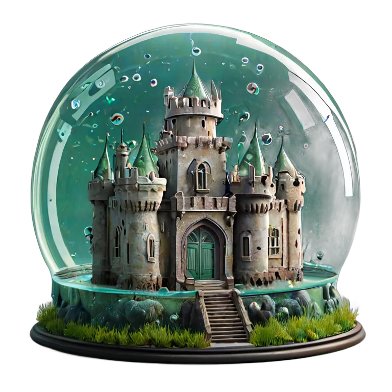 建物 城 泡のあるガラスドームの城 透過 PNG 画像 フリー素材 #29505