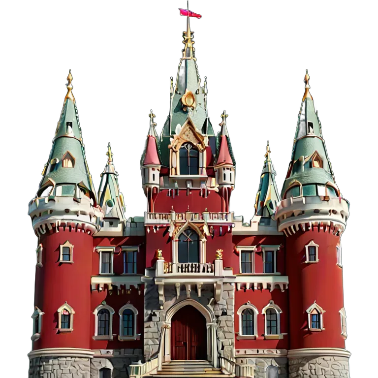 建物 城 ルビーと金の王城 透過 PNG 画像 フリー素材 #29517