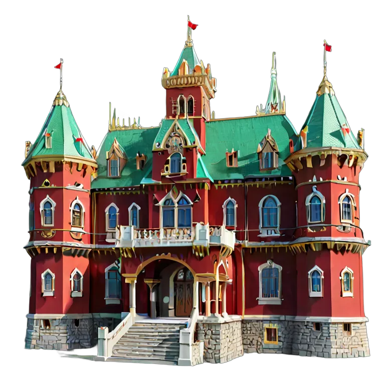 建物 城 ルビーと金の王城 透過 PNG 画像 フリー素材 #29518